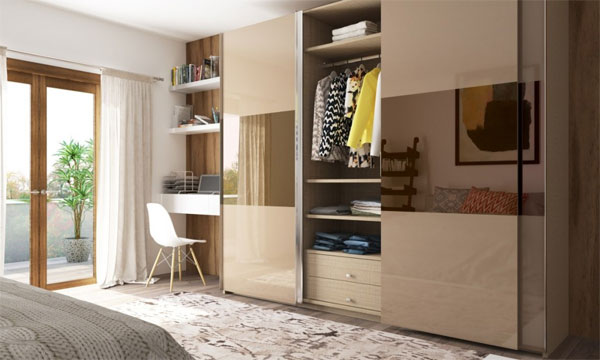 Фотография встроенного шкафа в спальне 215